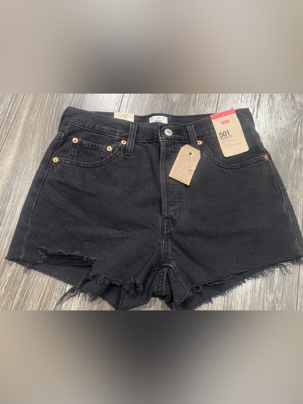 NWT Levi's Black 501 Denim Jean Shorts